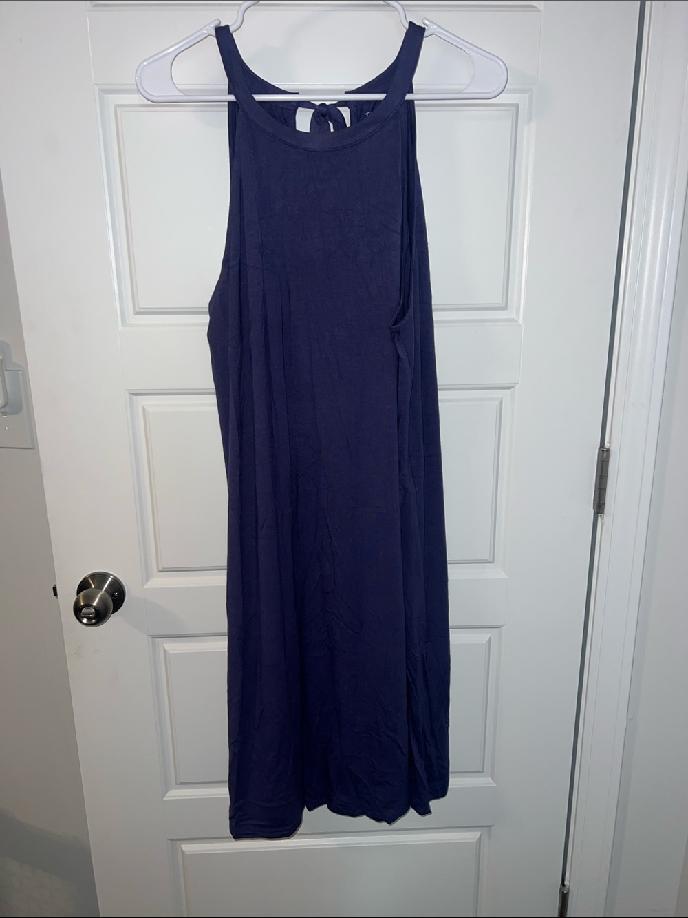 Time and Tru Navy Sleeveless Midi Swing Dress